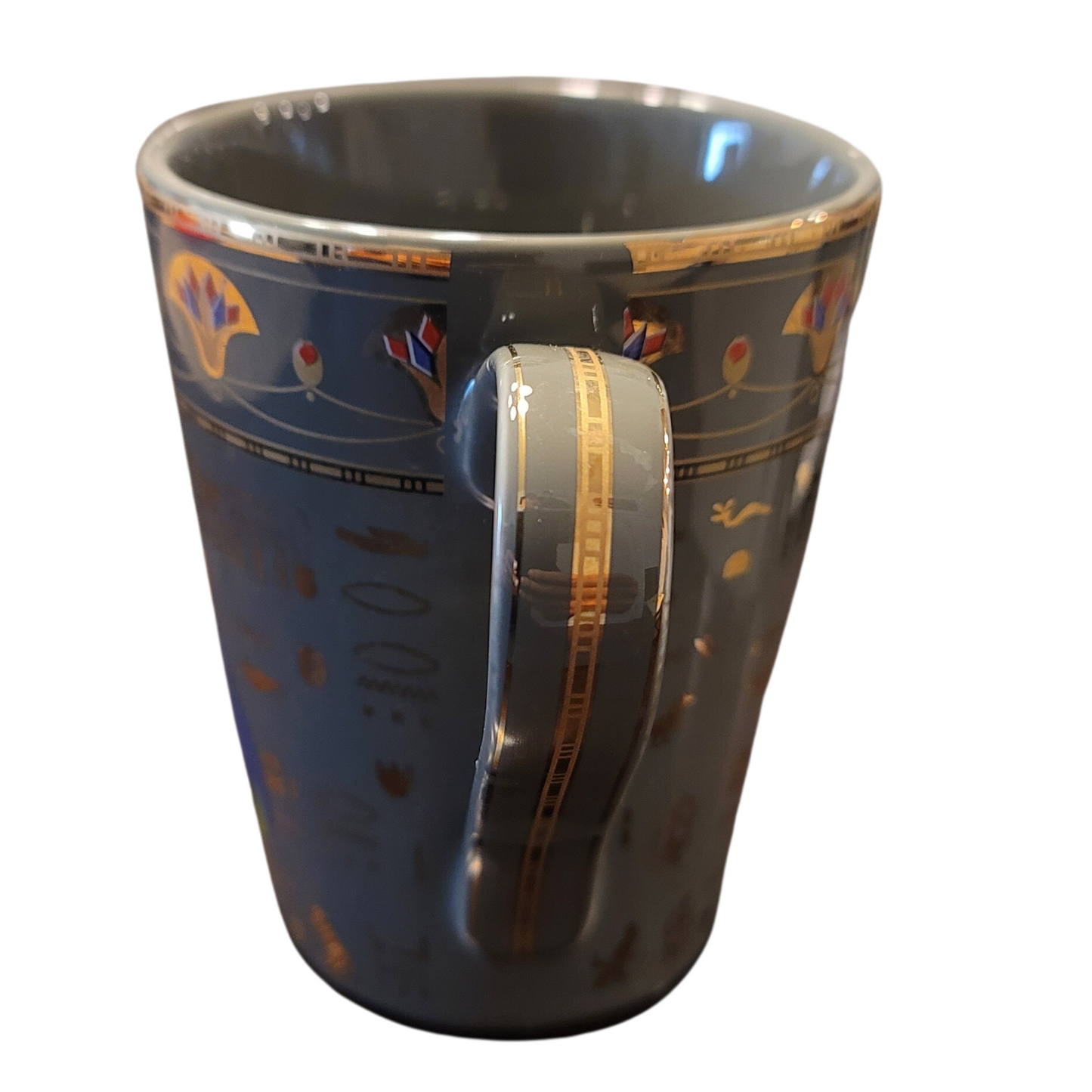 Egyptian Ceramic Decor Mug Coffee Cup Great Gift for Family and Friends, 11.3 Oz - Large (Grey)